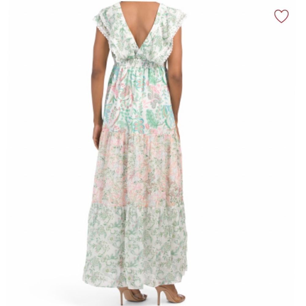 House Of Harlow 1960 Floral Tiered Ruffle Sleeves Maxi Dress.Size S - Picture 3 of 17